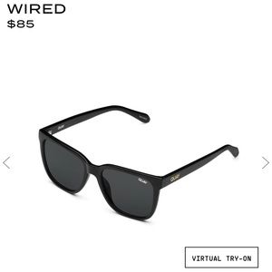 BNWT - QUAY WIRED POLARIZED BLACK SUNGLASSES LARGE